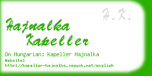 hajnalka kapeller business card